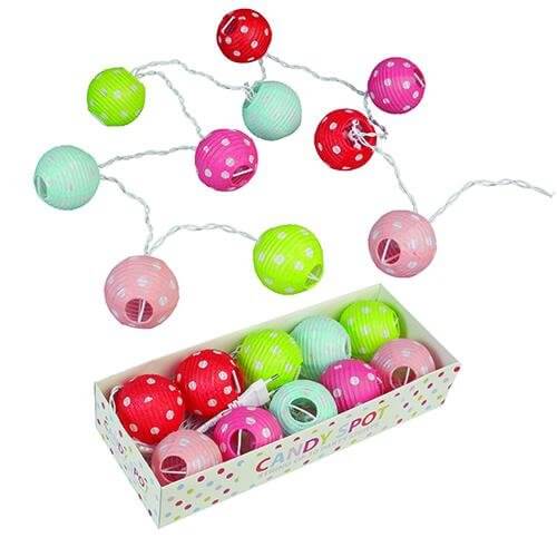 Candy Spot Party Lights - 10 Lanterns, EU Plug