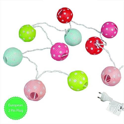 Candy Spot Party Lights - 10 Lanterns, EU Plug