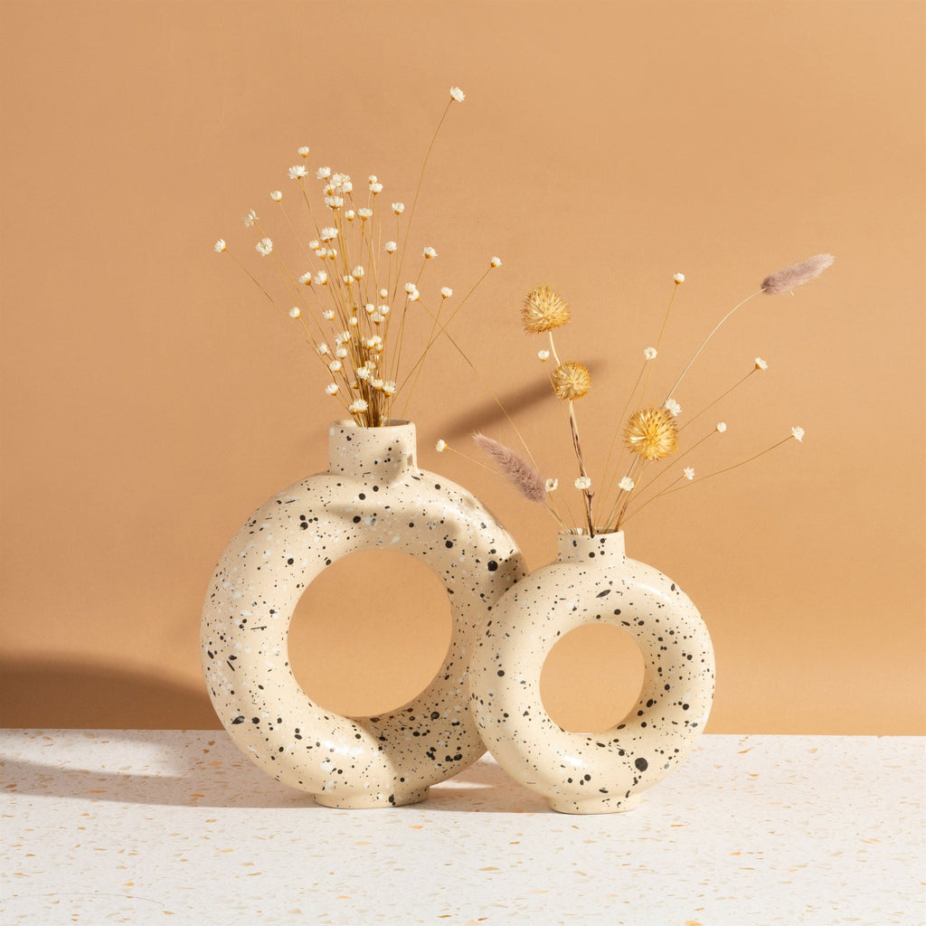 Sand Terrazzo Speckled Circle Vase Large