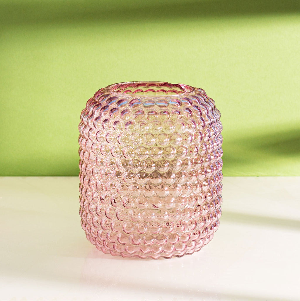 Glass Bobble Vase - Pink