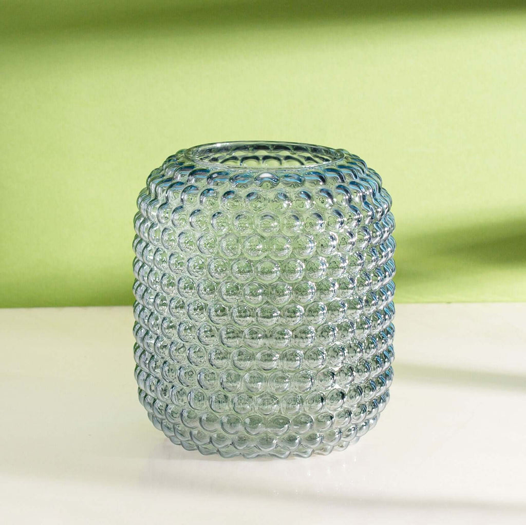 Glass Bobble Vase - Grey, 20cm