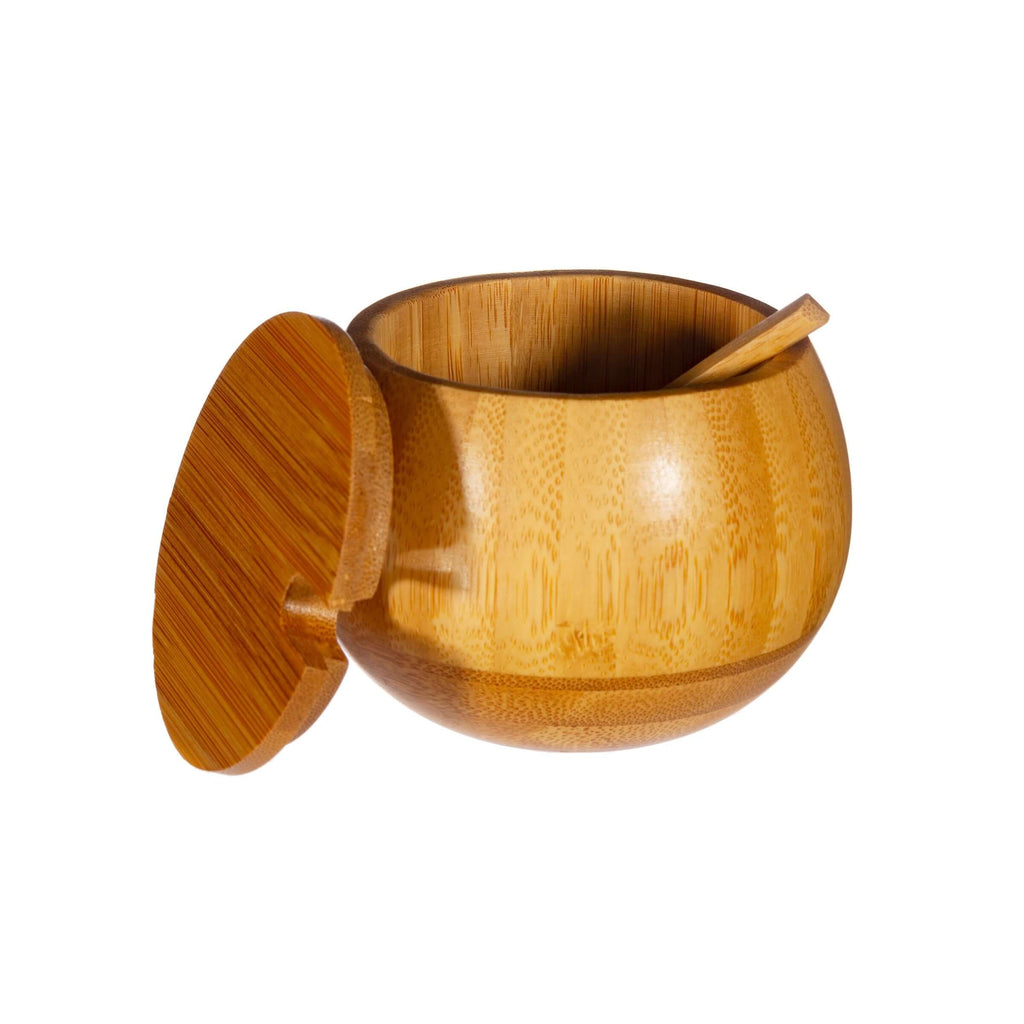 Bamboo Spice Jar With Spoon Airtight Lid