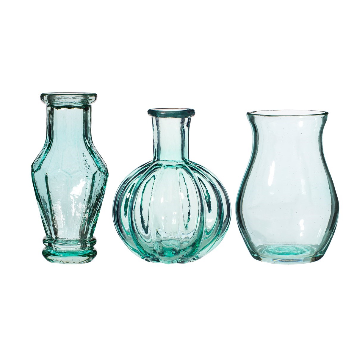 Recycled Glass Vintage Bud Vase Set