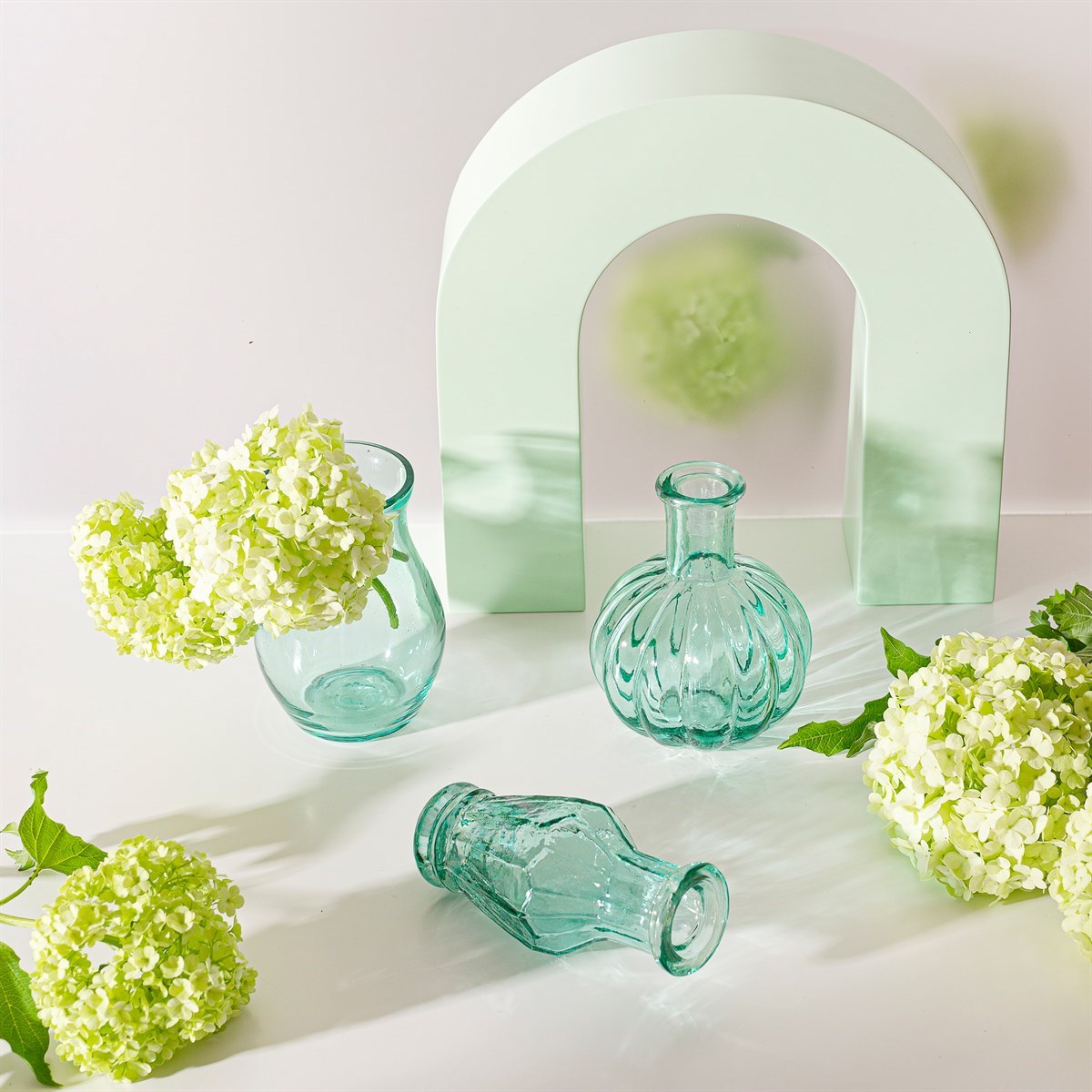 Recycled Glass Vintage Bud Vase Set