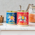 Retro Storage Tins Set Of Two Masala & Javitri