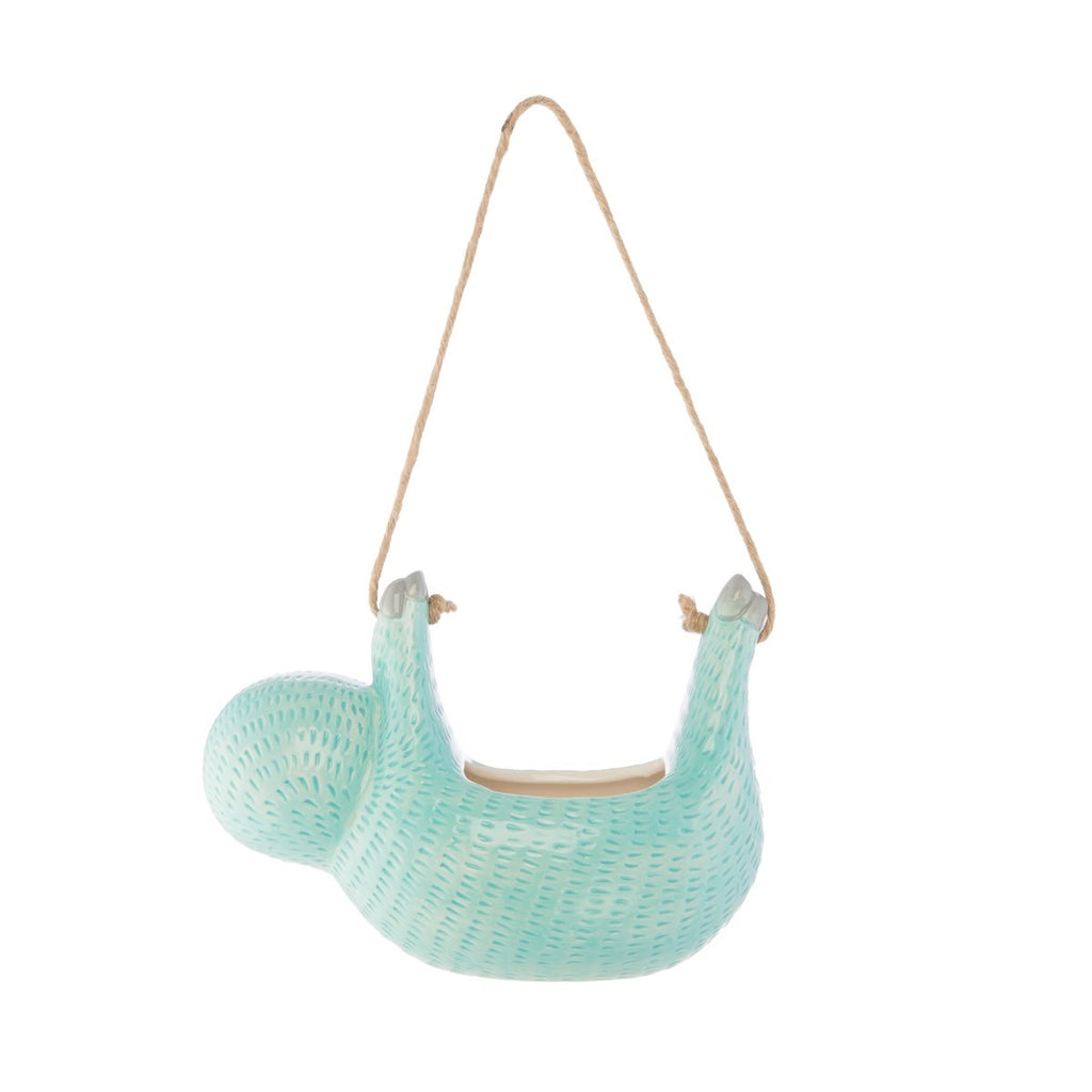 Seymour Sloth Hanging Planter - Blue