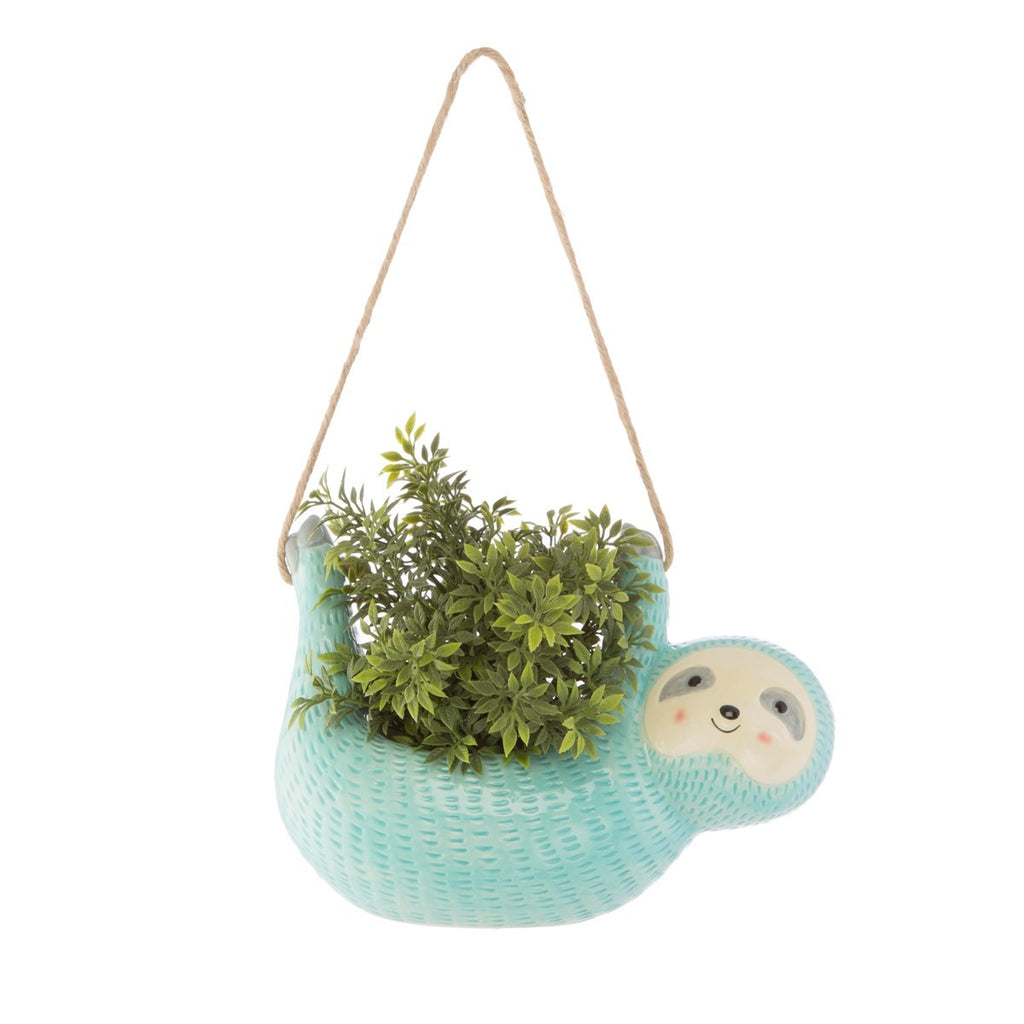 Seymour Sloth Hanging Planter - Blue