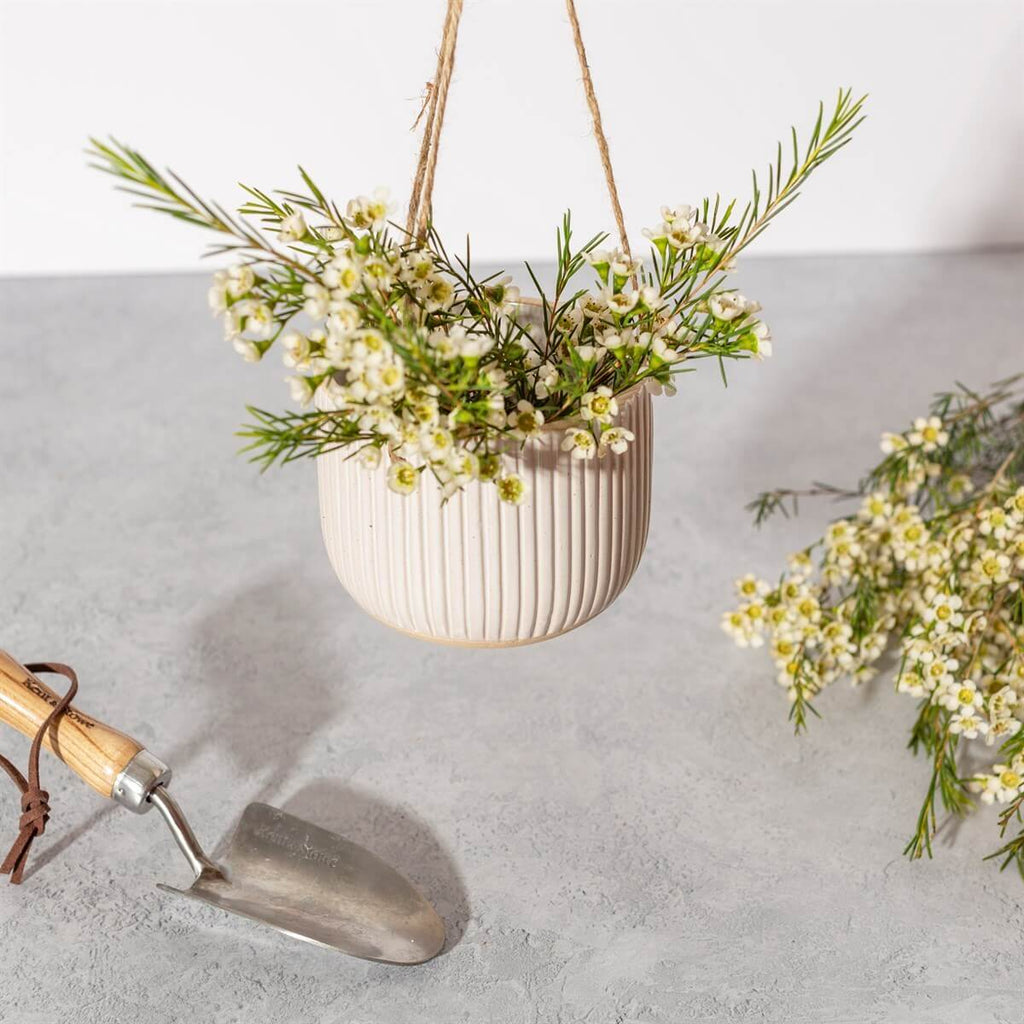 Grooved Hanging Planter