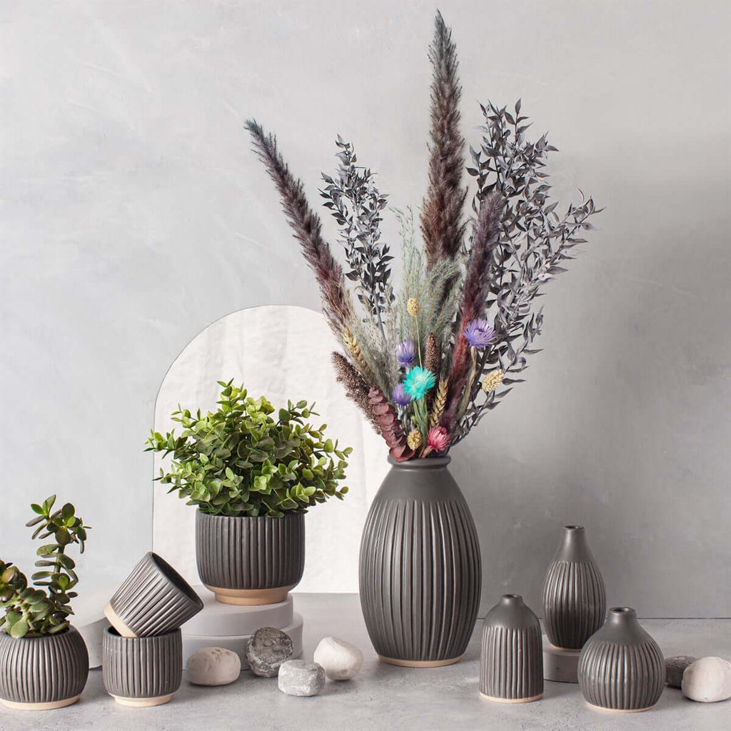 Japandi Grooved Vase
