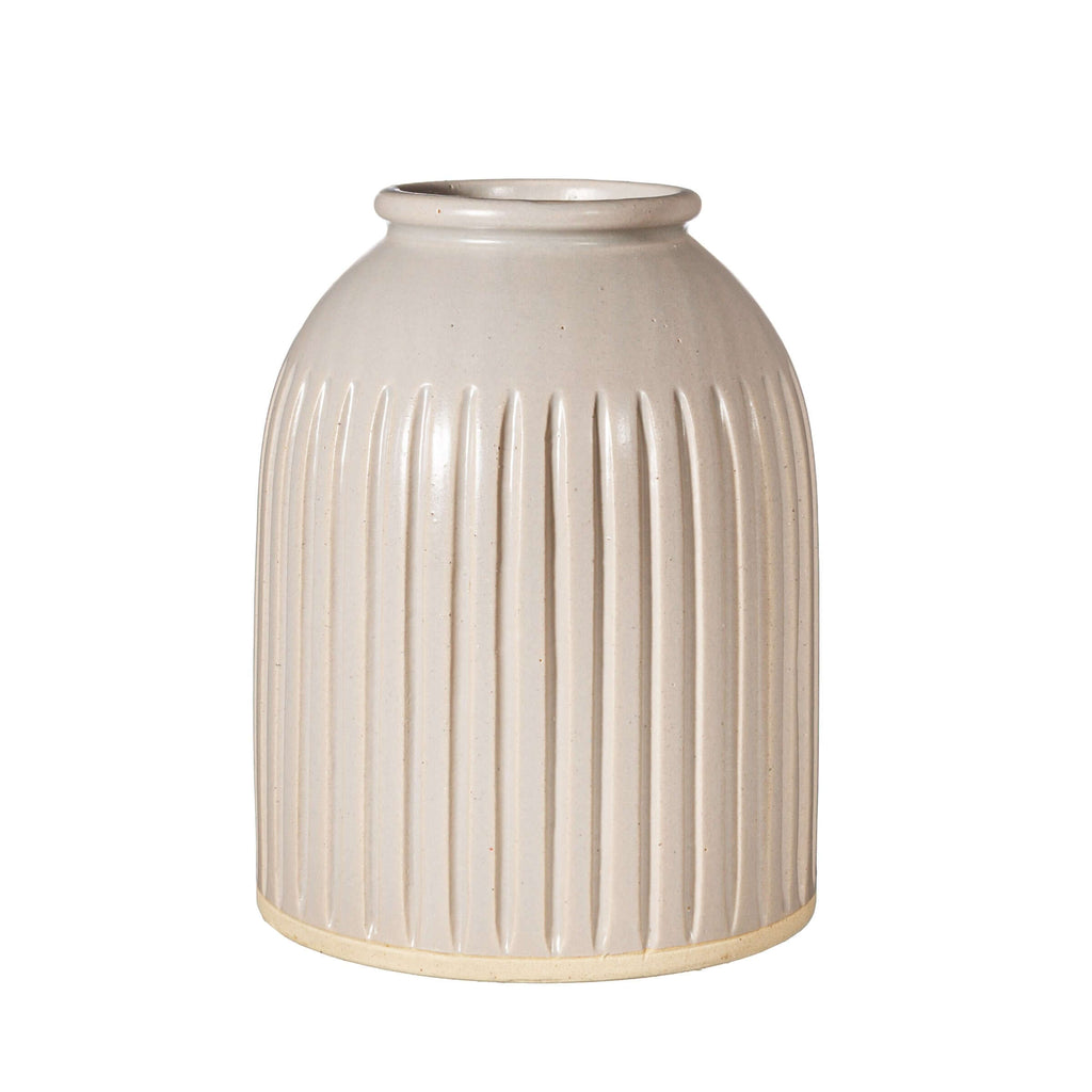 Grooved Vase - Speckled Grey