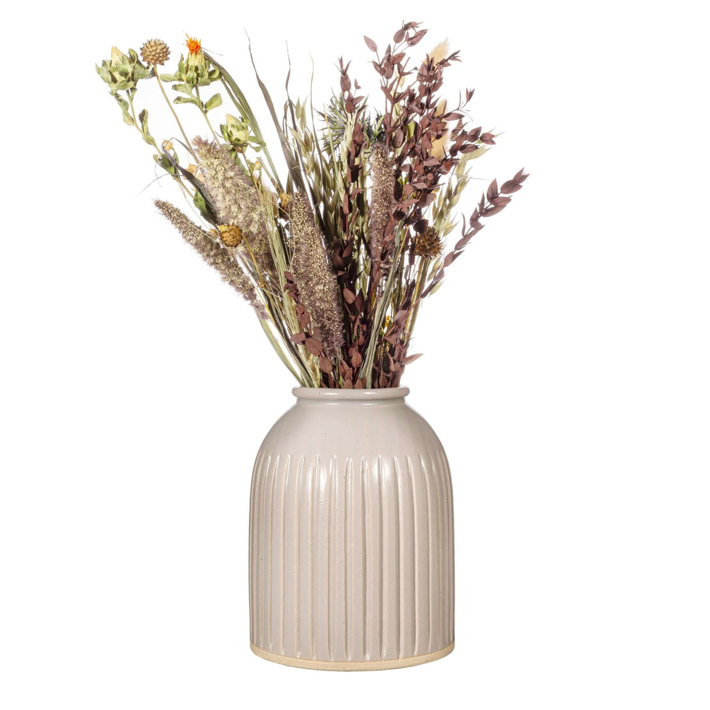Grooved Vase - Speckled Grey