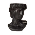 Large Greek Head Vase Planter Black Stoneware