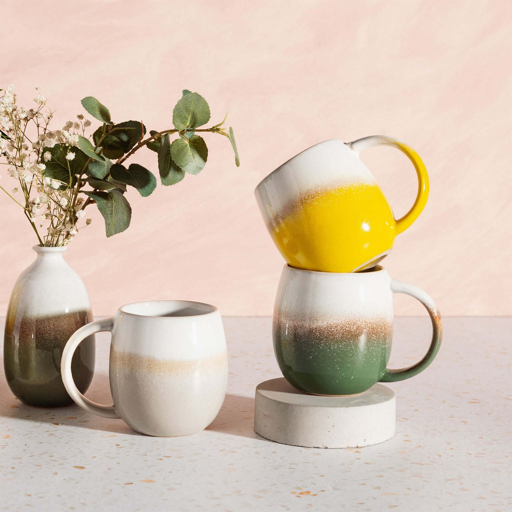 Dip Glazed Ombre Grey Stoneware Mug 260ml