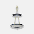Two-Tier Serving Stand - Blue & Brass