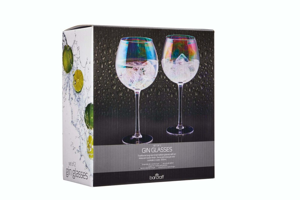 Set of Two Iridescent Copa Gin Glasses Long Stem