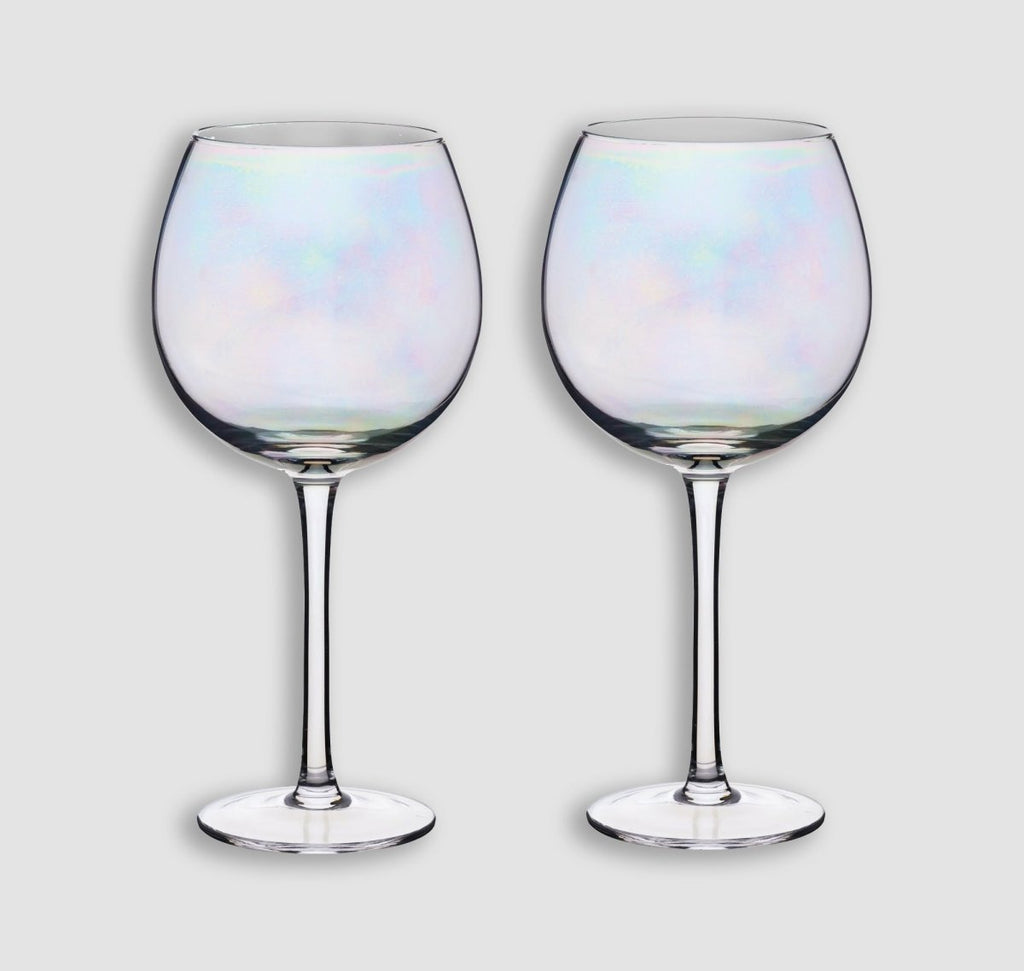 Set of Two Iridescent Copa Gin Glasses Long Stem