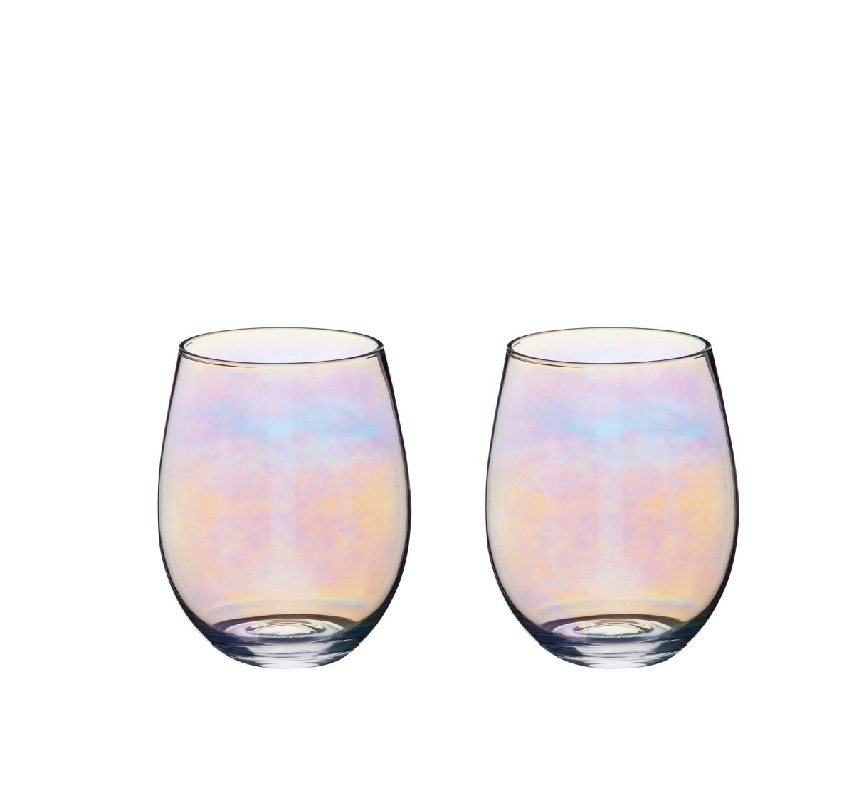 Set of Two Iridescent Glass Tumblers
