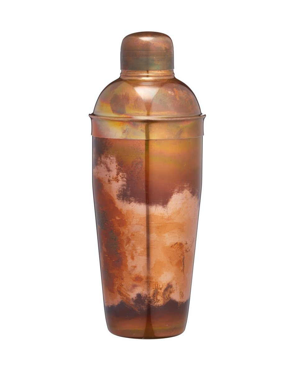 Iridescent Copper Cocktail Shaker & Strainer