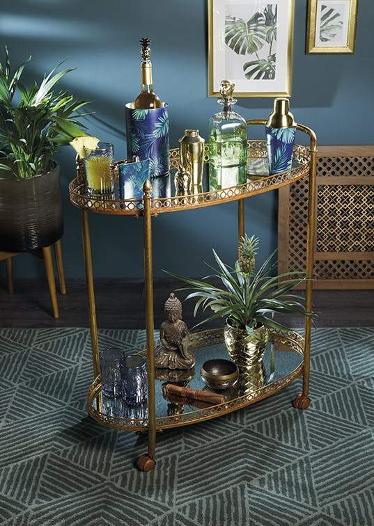 Tropical Palm Leaf Cocktail Shaker - Brass