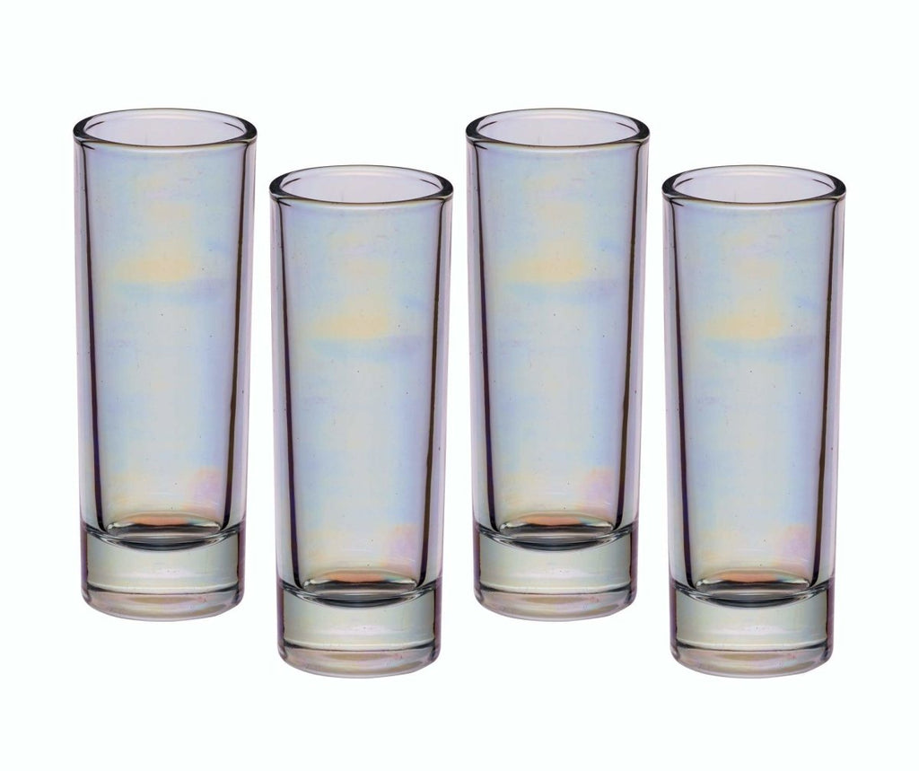 Set of Four Iridescent Tall Shot Glasses