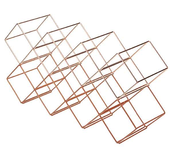 Stackable Copper Finish Wine Rack