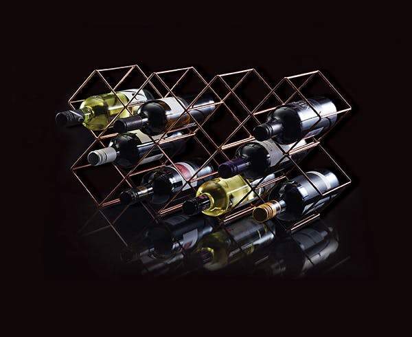 Stackable Copper Finish Wine Rack
