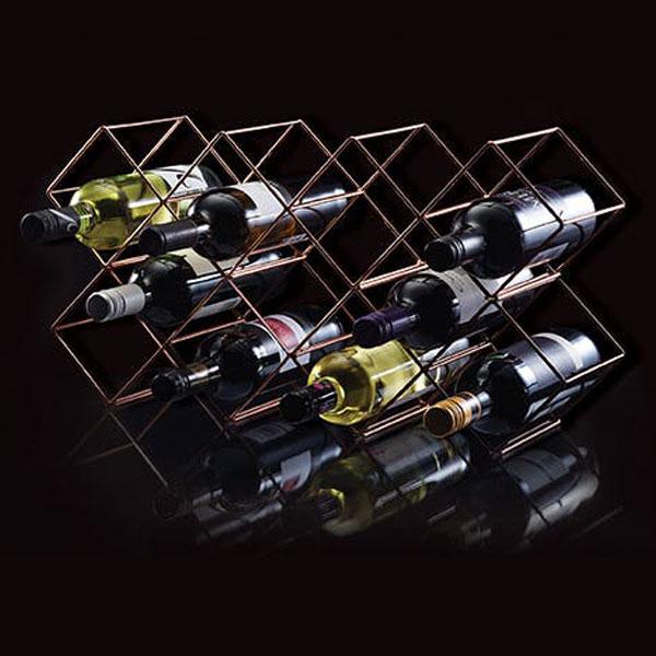 Stackable Copper Finish Wine Rack