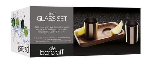 Brass-Finish Shot Glass Gift Set - 3 Pieces