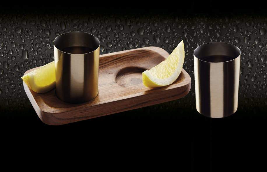 Brass-Finish Shot Glass Gift Set - 3 Pieces