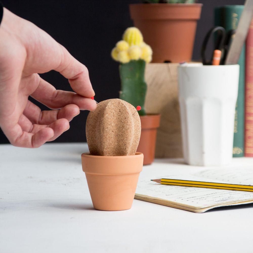Cork Cactus Desk Organiser