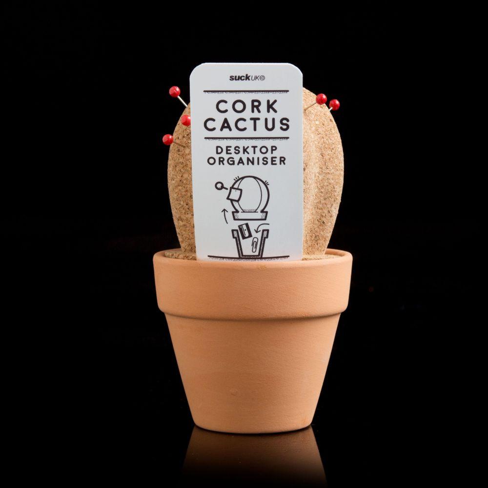 Cork Cactus Desk Organiser