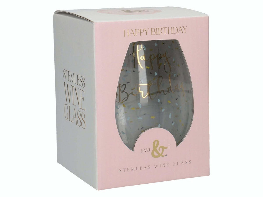 Ava and I Birthday Stemless Wine Glass 590ml