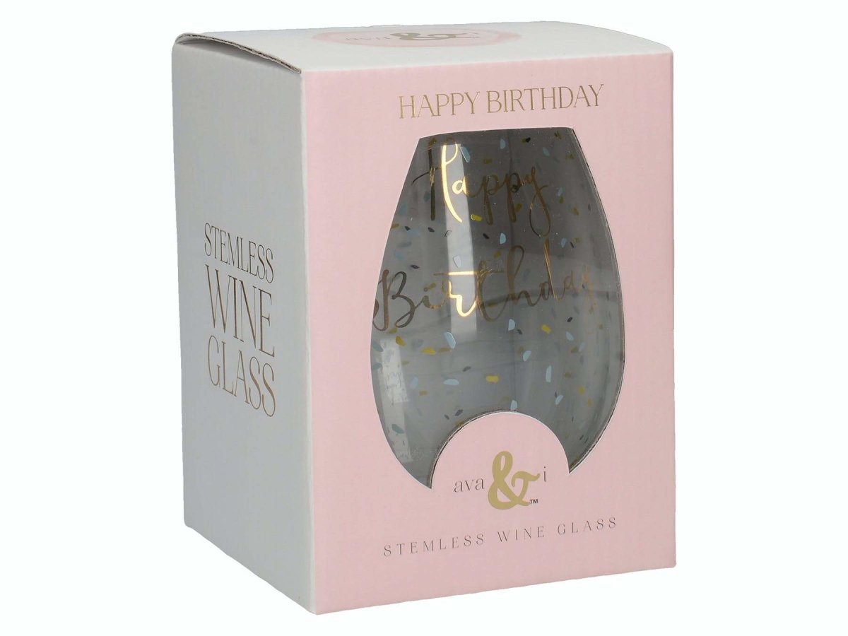 Ava and I Birthday Stemless Wine Glass 590ml
