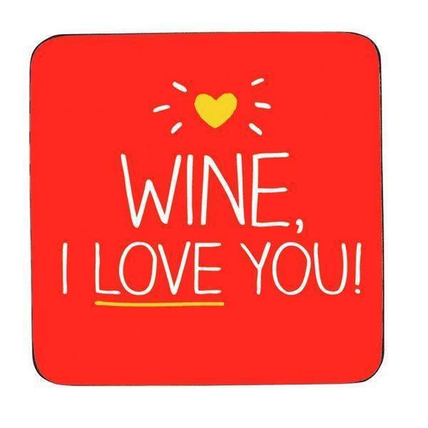 Wine I Love You Cork Coaster