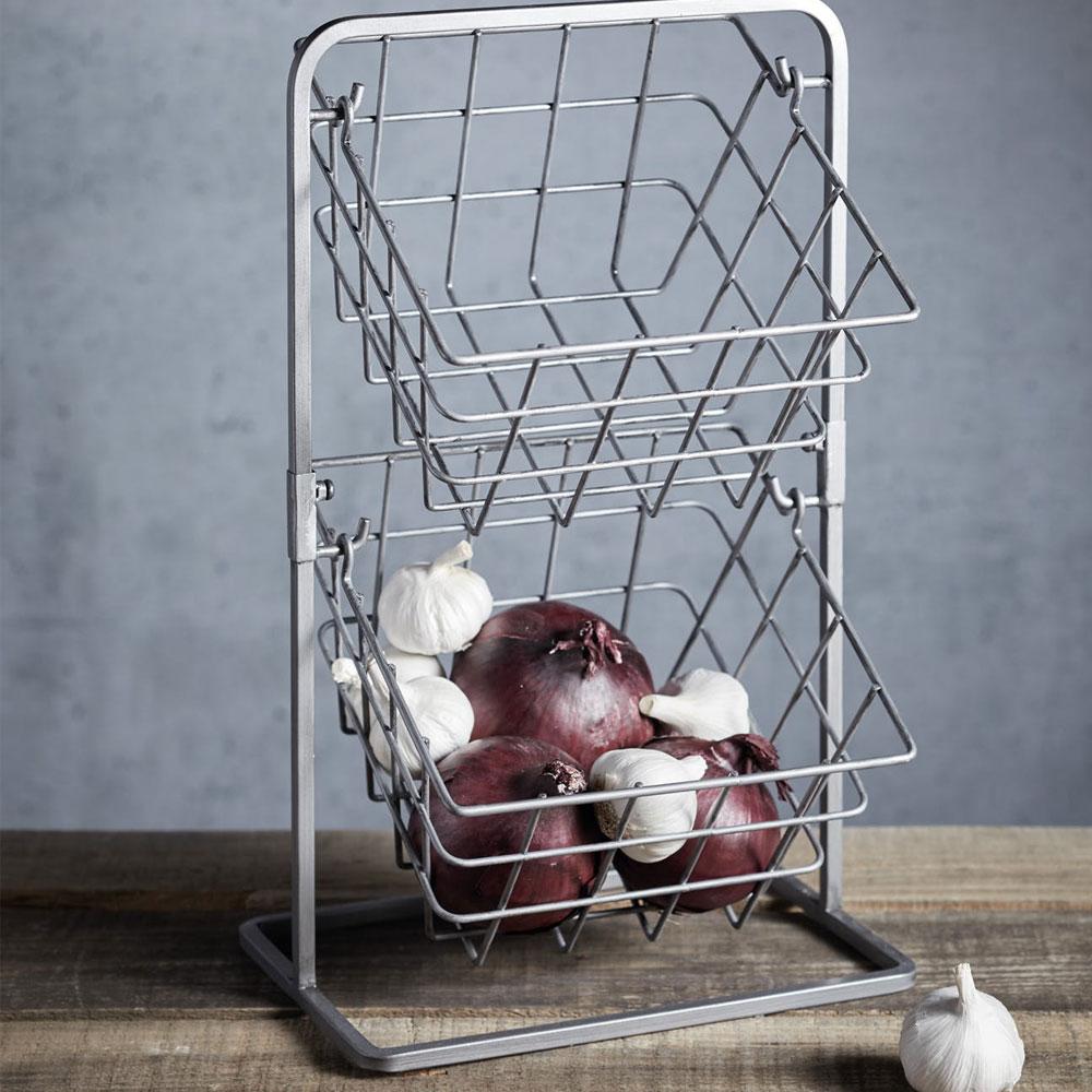 Industrial Kitchen Two-Tier Storage Baskets