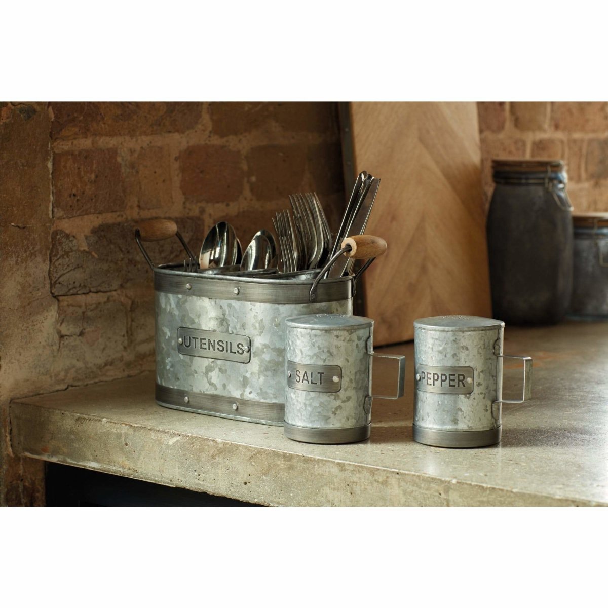 Industrial Kitchen Steel Utensil Caddy