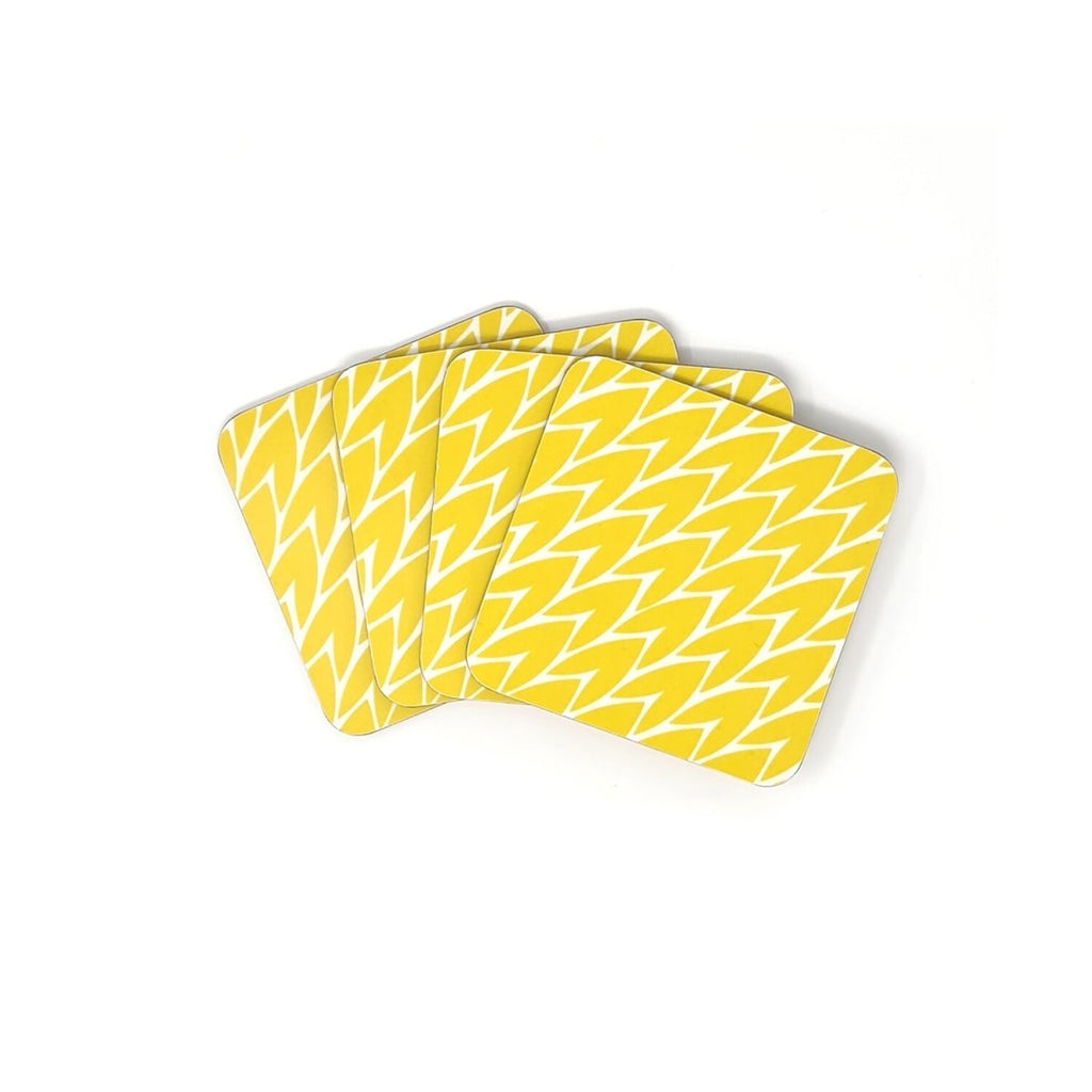 Leaf Print Drink Coasters Mixed Colours Set Of 4