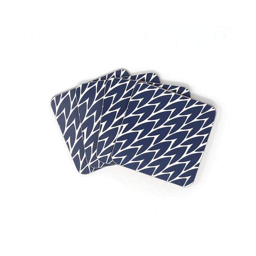 Leaf Print Drink Coasters Mixed Colours Set Of 4