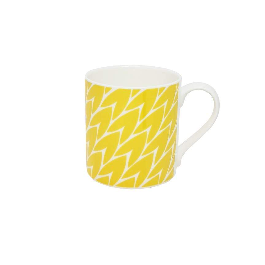 Leaf Large Bone China Mug - Yellow
