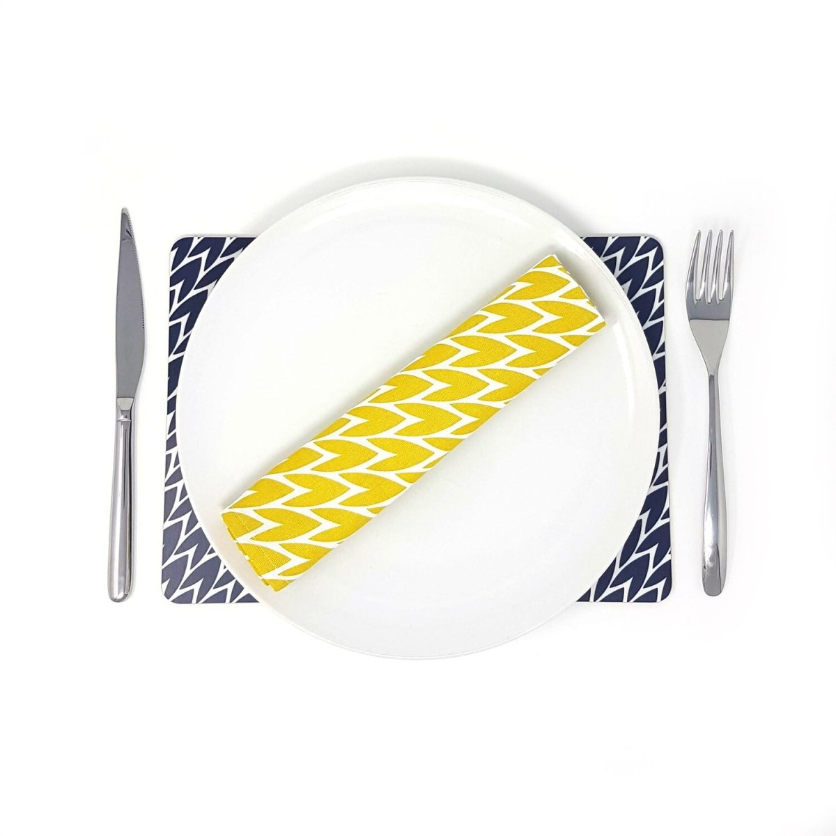 Leaf Placemats Dark Blue Set Of Four
