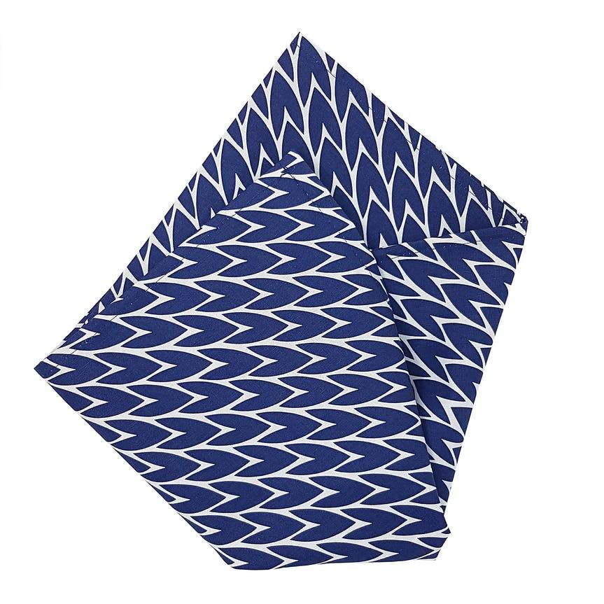 Leaf Cotton Tea Towel - Dark Blue