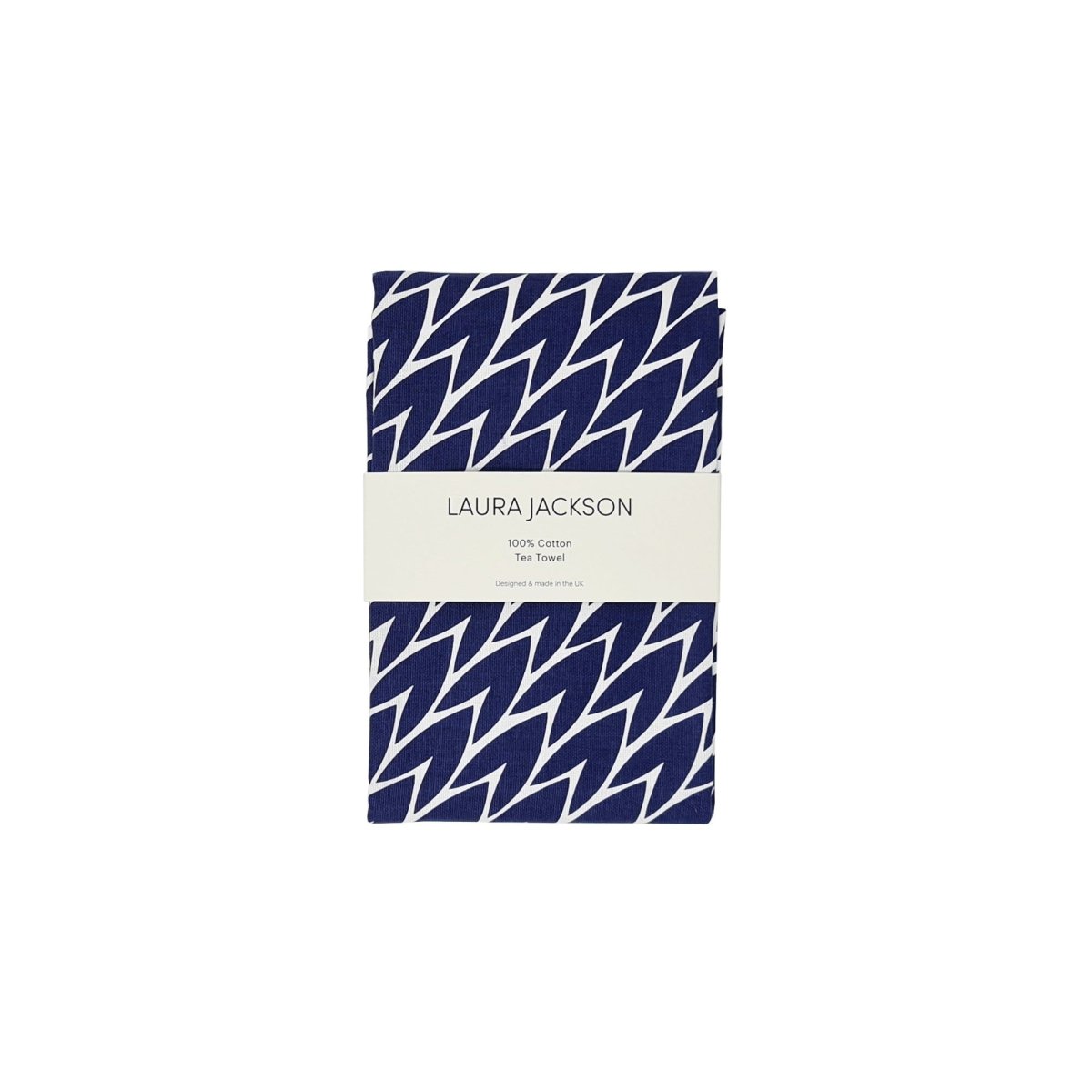 Leaf Cotton Tea Towel - Dark Blue
