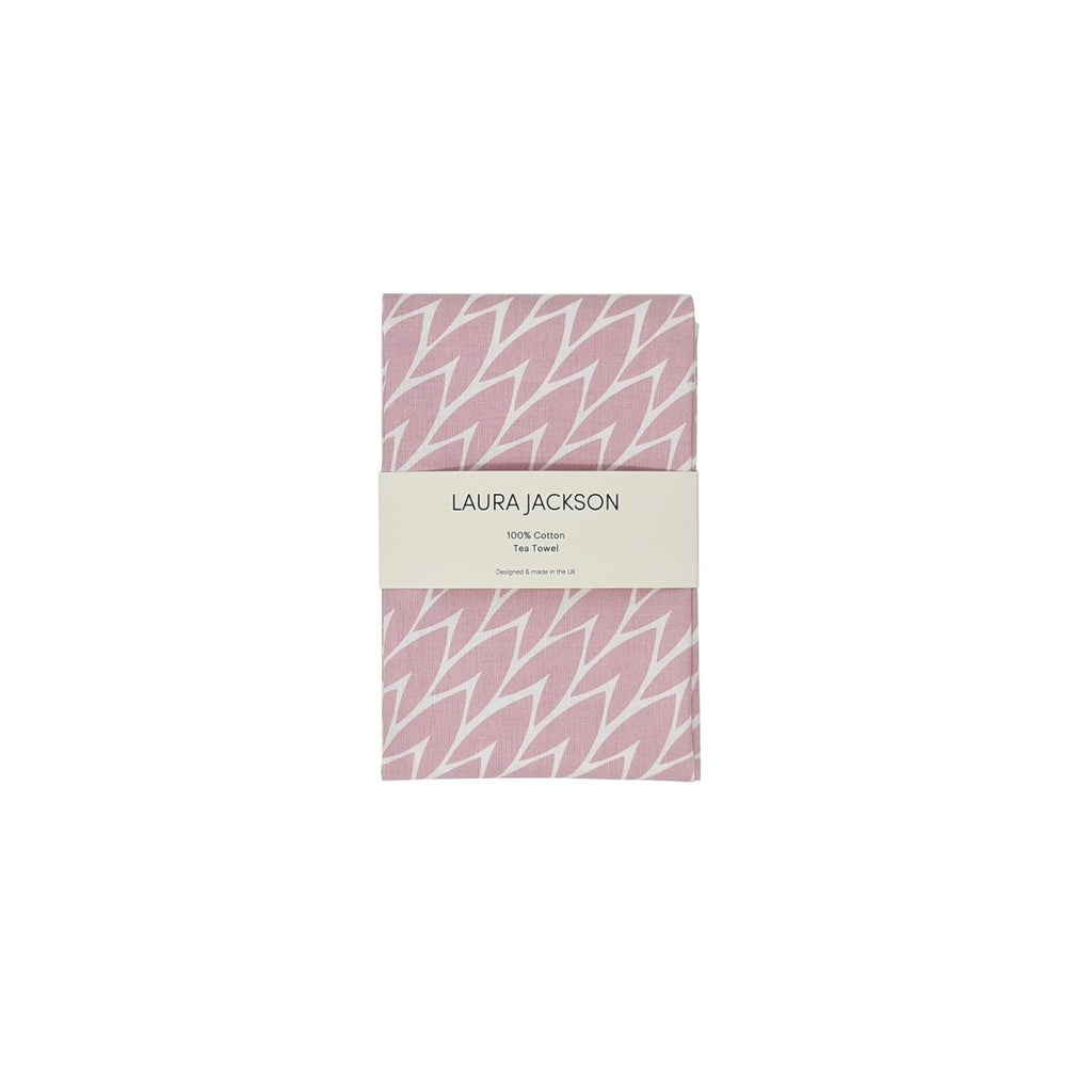 Leaf Cotton Tea Towel - Pink