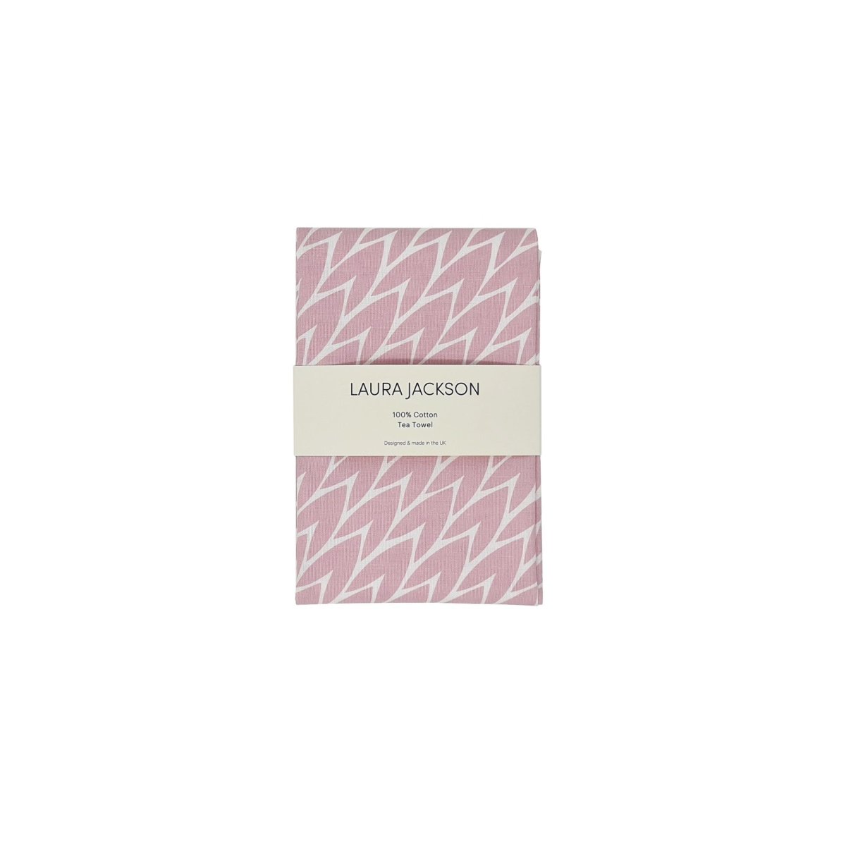 Leaf Cotton Tea Towel - Pink