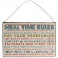 Meal Time Rules Vintage Hanging Metal Sign