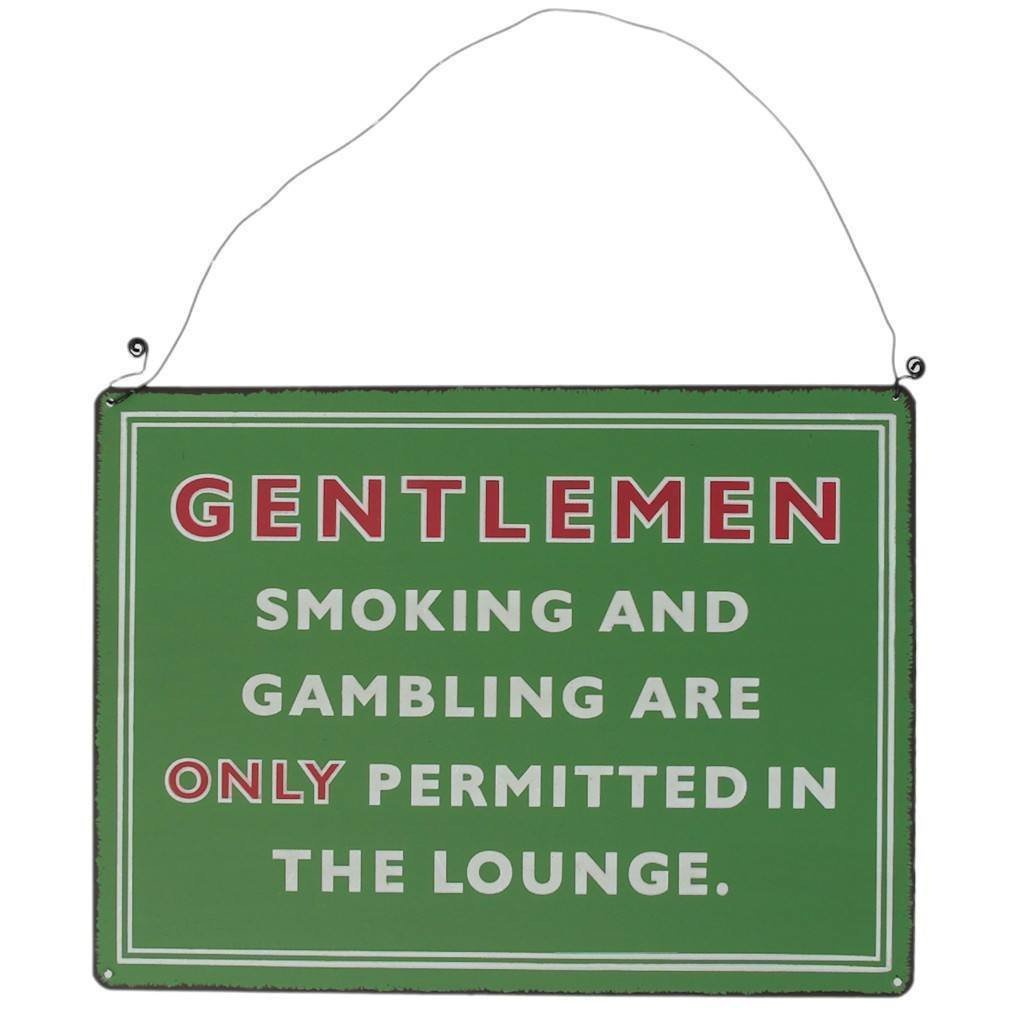 Gentlemen Smoking Lounge Metal Sign