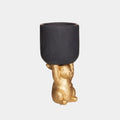 Golden Rabbit Pedestal Planter - Small
