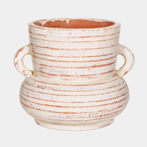 Daphne Amphora Vase - Whitewashed Terracotta