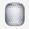 Glass Bobble Vase - Grey, 20cm