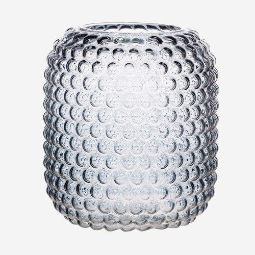 Glass Bobble Vase - Grey, 20cm
